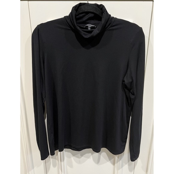Eileen Fisher Tops - Eileen Fisher Black Knit Turtleneck Top Minimalist Capsule Basic Quiet Luxury